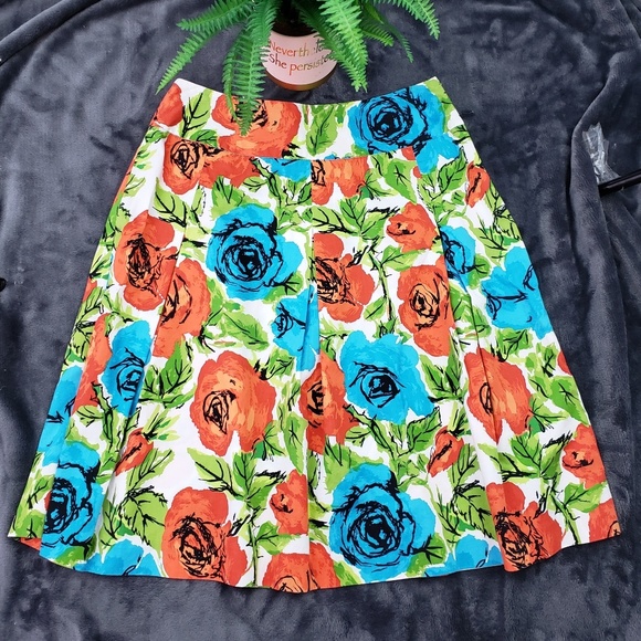 Talbots Dresses & Skirts - Talbots Floral A-Line Pleated Skirt